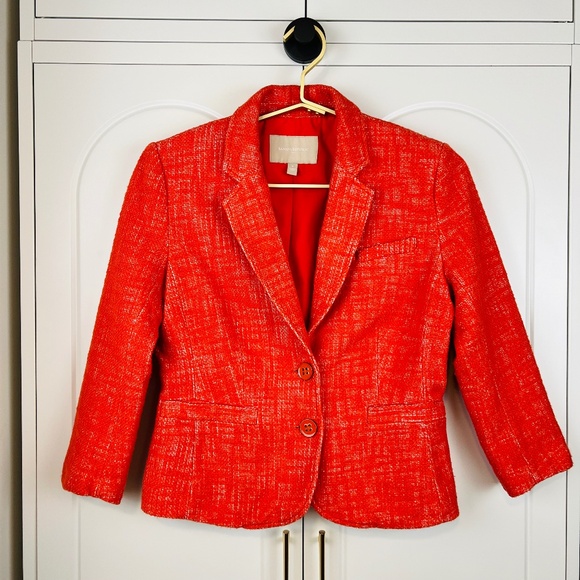Banana Republic Women's Tweed 3/4 sleeve Blazer - Burnt Orange - Picture 1 of 9